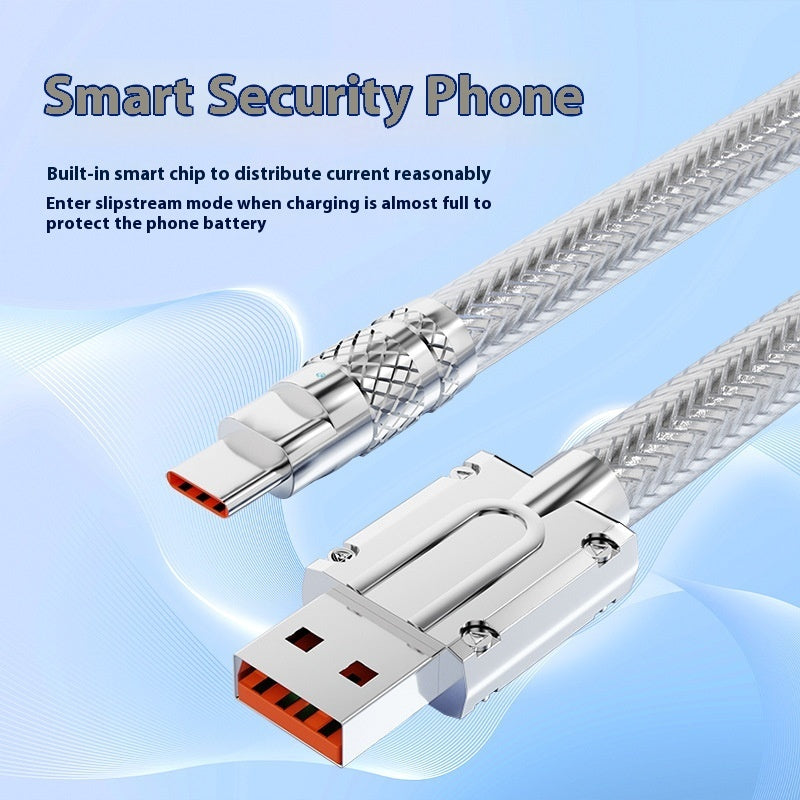 TYPE C Silver Data Cable CCC Certification Super Fast Charge 6A