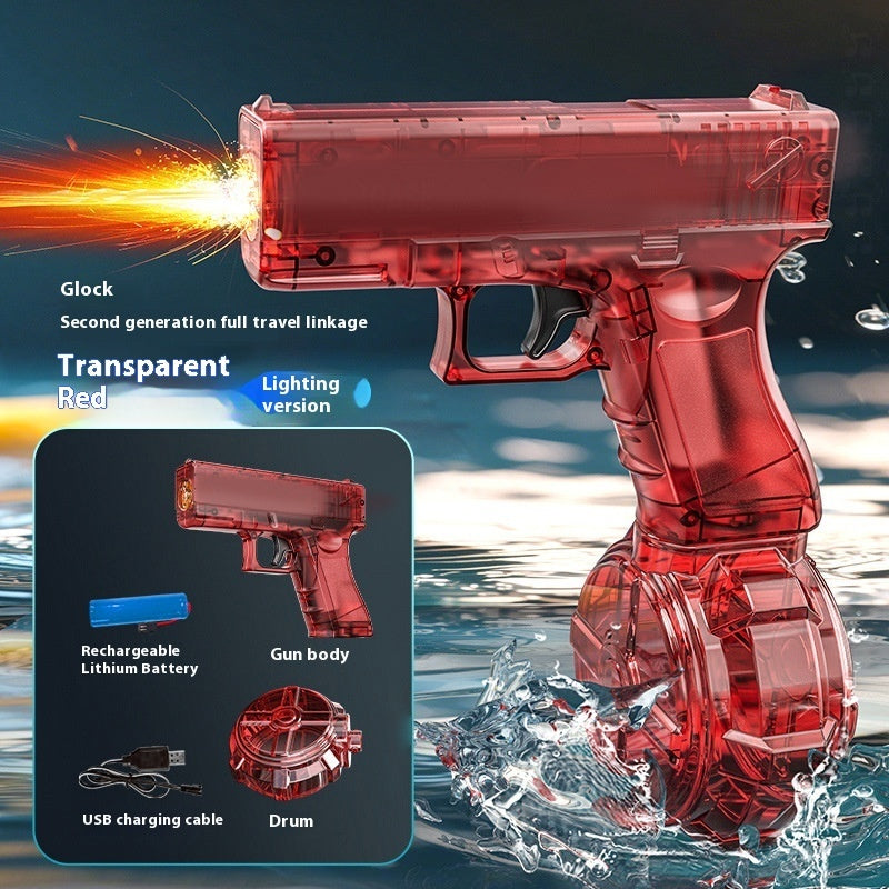 2025 New Ice Mouse Ice Explosion Electric Water Gun Children's High-speed Continuous Hair Linkage Reloading Large Capacity Water Pistols Toy