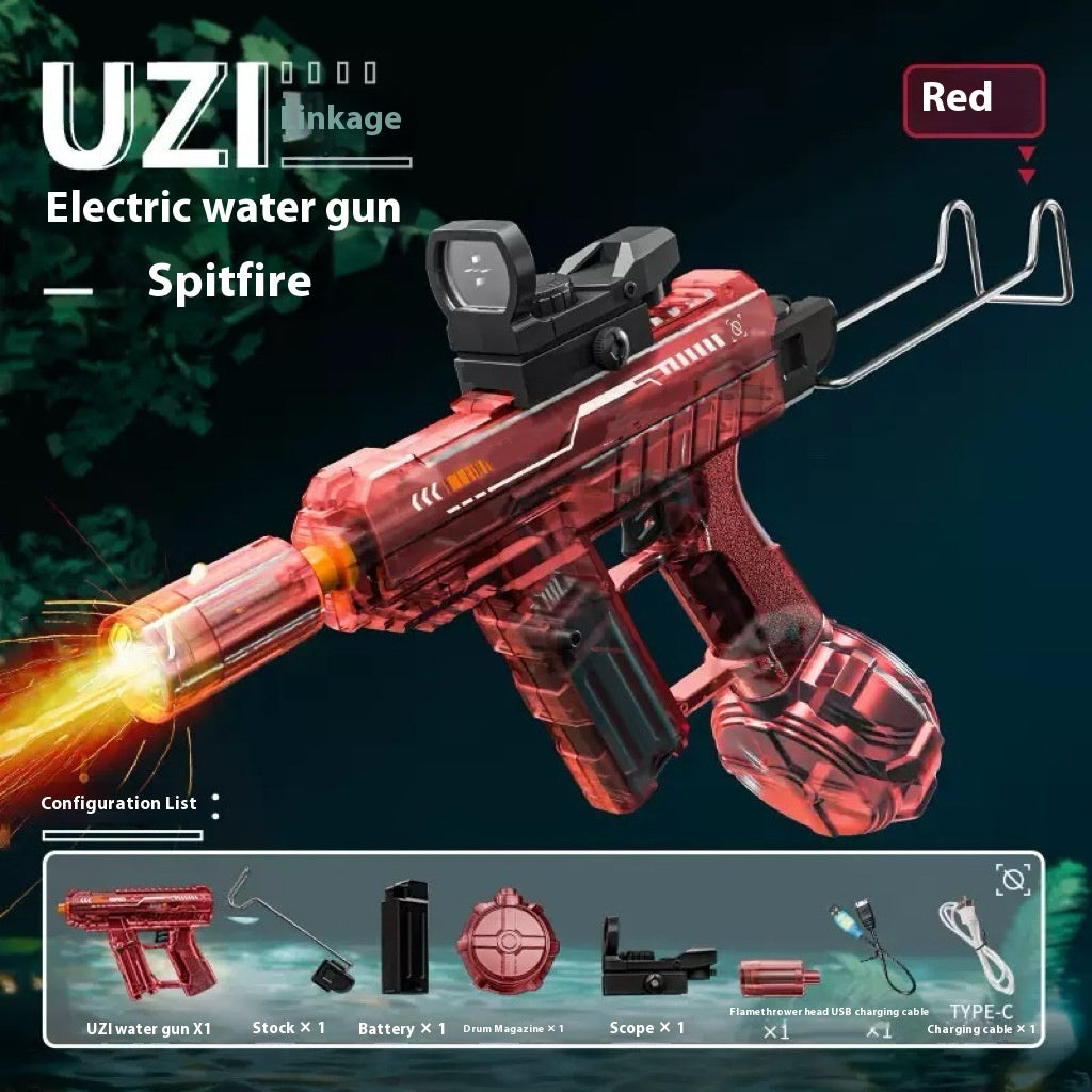 2025 New Ice Mouse Ice Explosion Electric Water Gun Children's High-speed Continuous Hair Linkage Reloading Large Capacity Water Pistols Toy