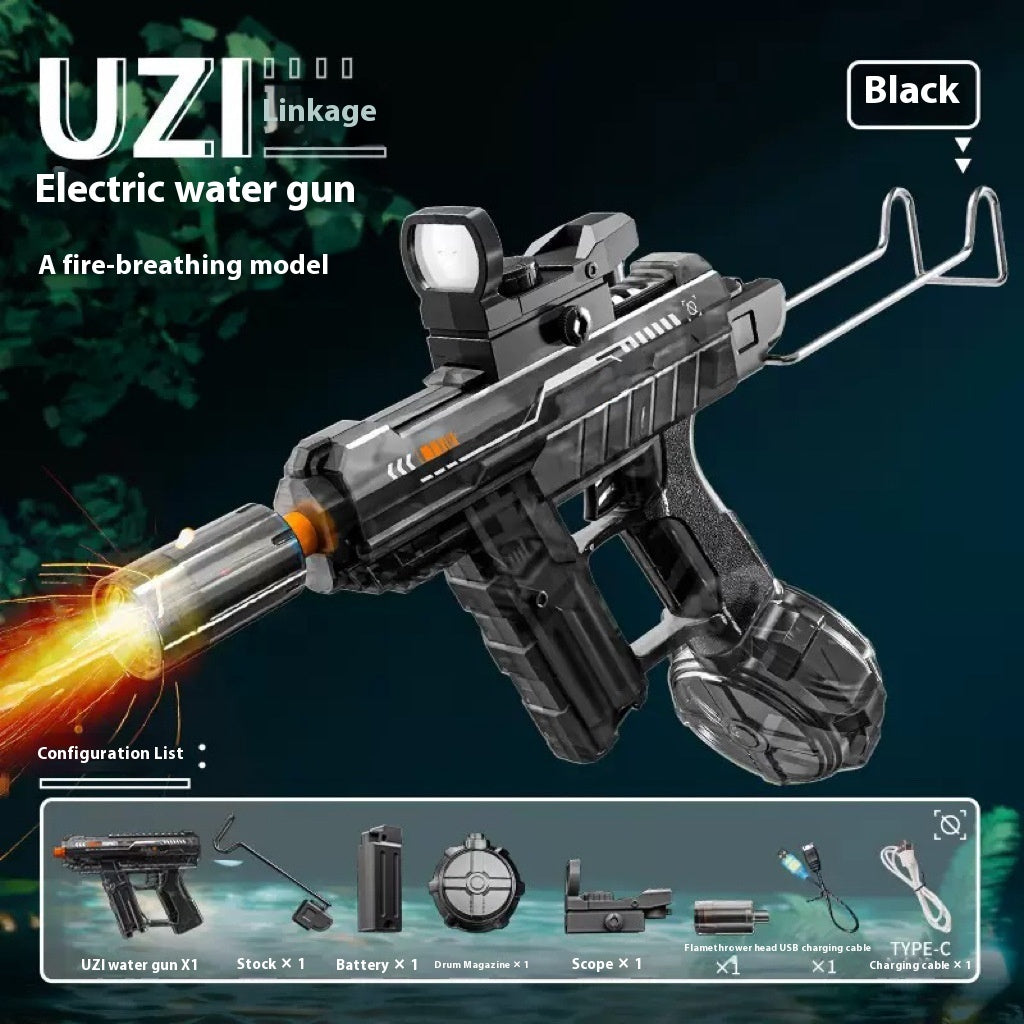 2025 New Ice Mouse Ice Explosion Electric Water Gun Children's High-speed Continuous Hair Linkage Reloading Large Capacity Water Pistols Toy