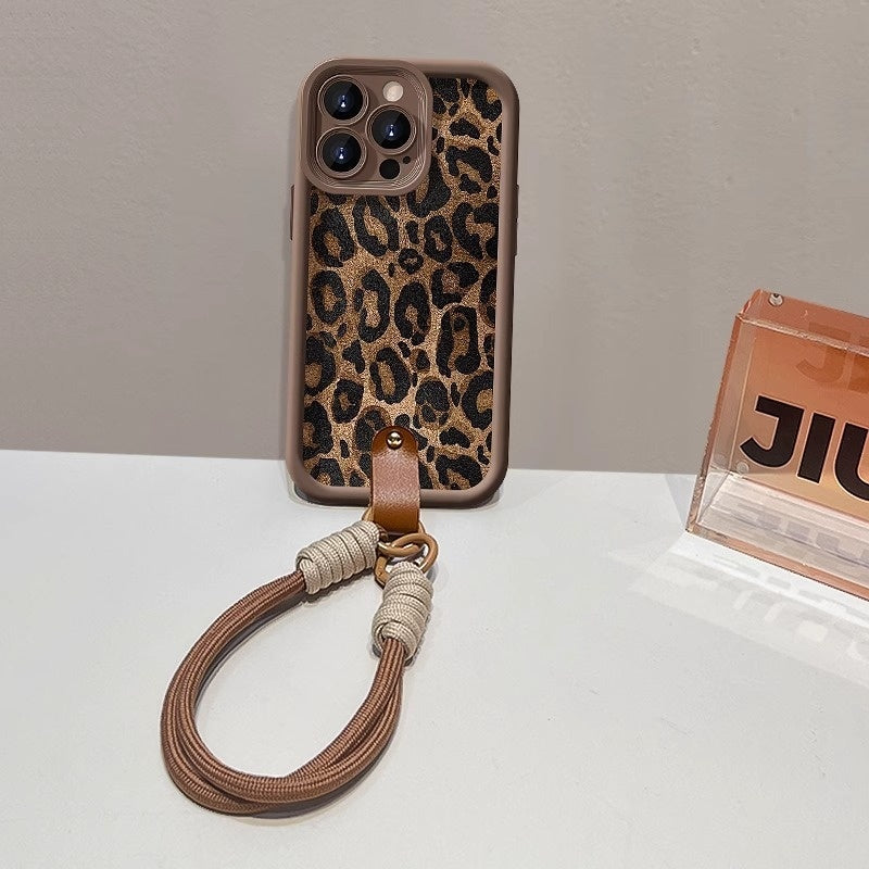 Leopard Print Lanyard For 16 Phone Case