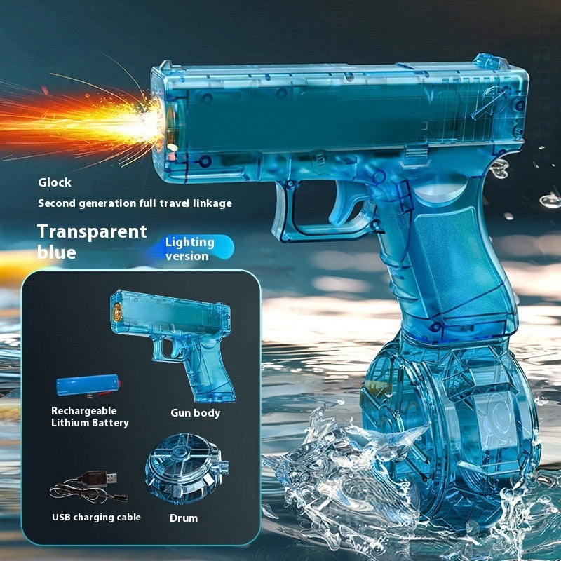 2025 New Ice Mouse Ice Explosion Electric Water Gun Children's High-speed Continuous Hair Linkage Reloading Large Capacity Water Pistols Toy