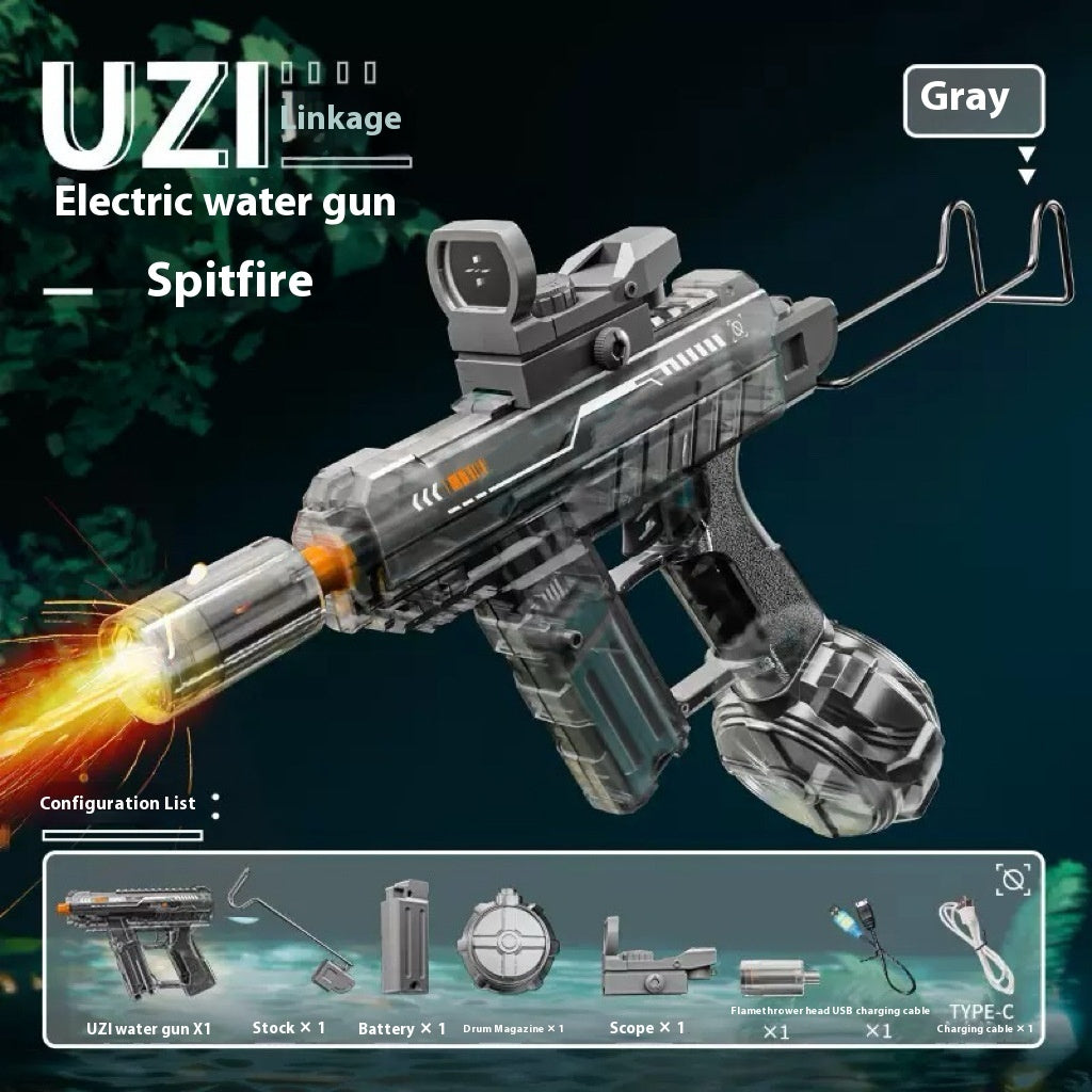 2025 New Ice Mouse Ice Explosion Electric Water Gun Children's High-speed Continuous Hair Linkage Reloading Large Capacity Water Pistols Toy