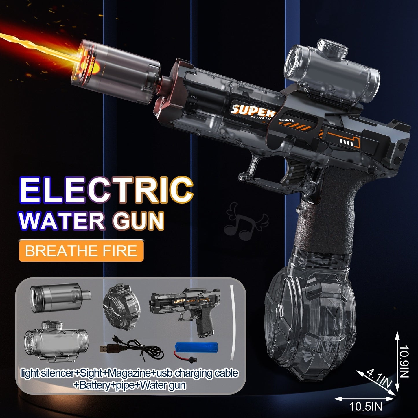2025 New Ice Mouse Ice Explosion Electric Water Gun Children's High-speed Continuous Hair Linkage Reloading Large Capacity Water Pistols Toy