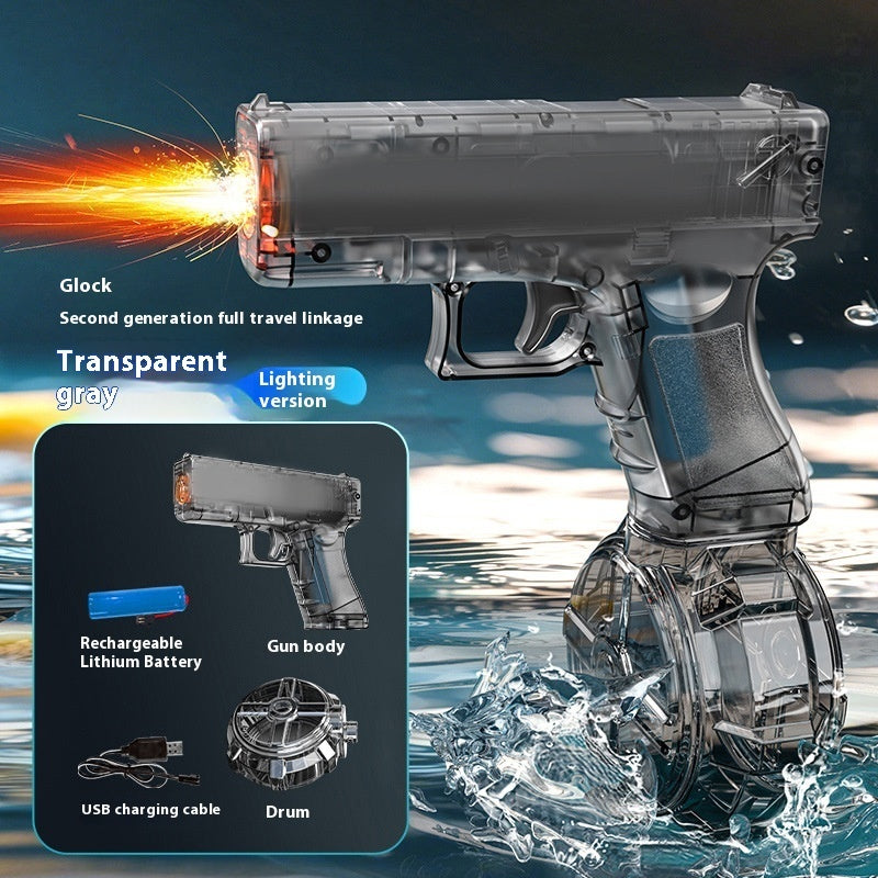 2025 New Ice Mouse Ice Explosion Electric Water Gun Children's High-speed Continuous Hair Linkage Reloading Large Capacity Water Pistols Toy