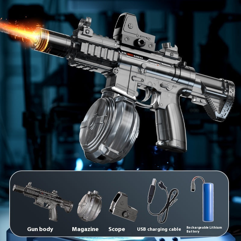 2025 New Ice Mouse Ice Explosion Electric Water Gun Children's High-speed Continuous Hair Linkage Reloading Large Capacity Water Pistols Toy