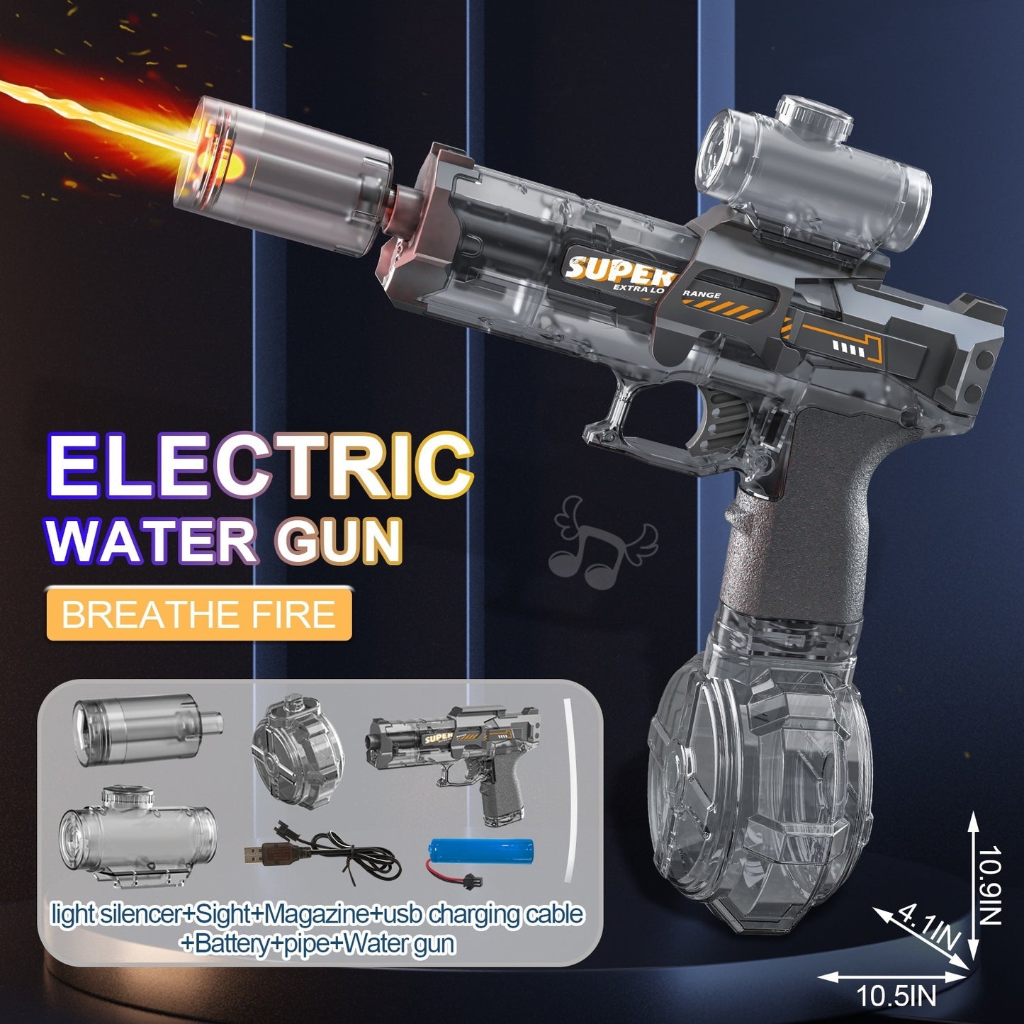 2025 New Ice Mouse Ice Explosion Electric Water Gun Children's High-speed Continuous Hair Linkage Reloading Large Capacity Water Pistols Toy
