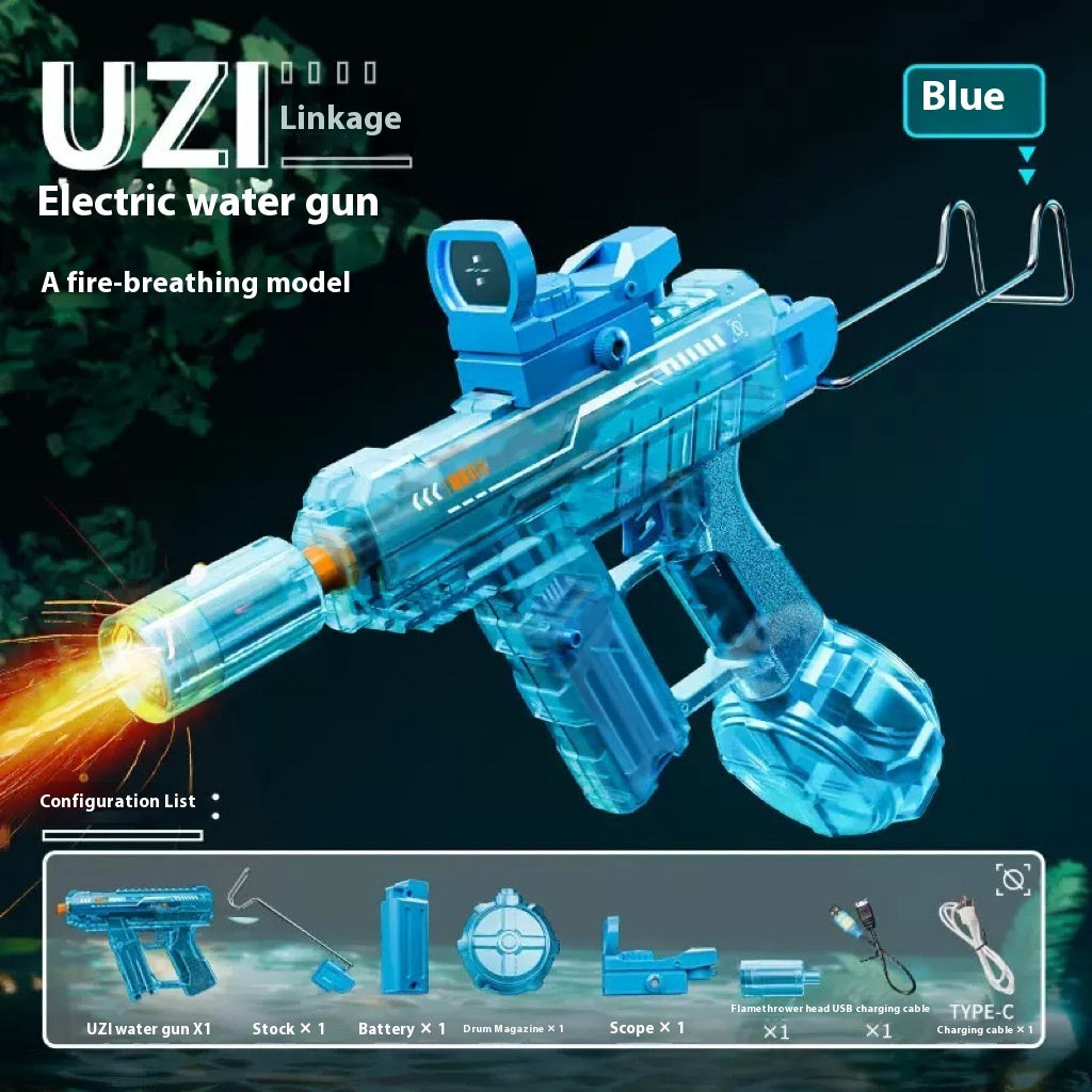 2025 New Ice Mouse Ice Explosion Electric Water Gun Children's High-speed Continuous Hair Linkage Reloading Large Capacity Water Pistols Toy