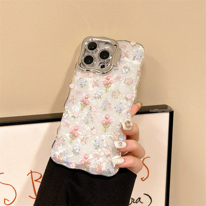 Shell Pattern Floral Lens Bracket Protective Case