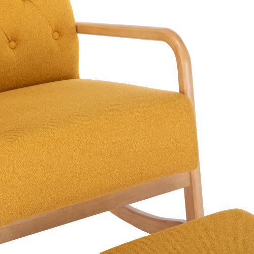 Comfortable Rocking Chair With Footrest In Linen
