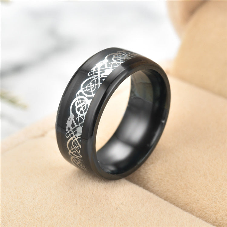 Gold Leaf Silver-strip Dragon Ring New Product
