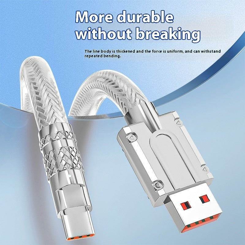 TYPE C Silver Data Cable CCC Certification Super Fast Charge 6A