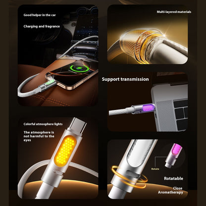 240W Data Cable Aromatherapy Light Column Colorful Silicone Fast Charge Line