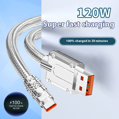 TYPE C Silver Data Cable CCC Certification Super Fast Charge 6A