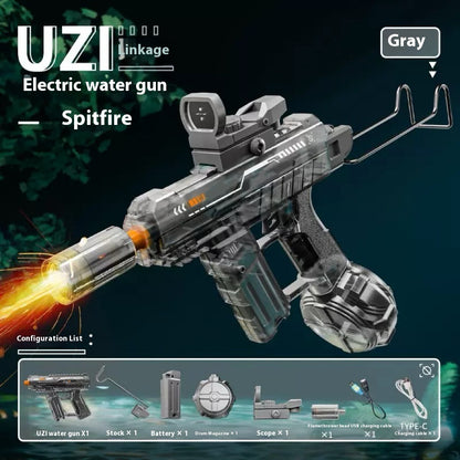 2025 New Ice Mouse Ice Explosion Electric Water Gun Children's High-speed Continuous Hair Linkage Reloading Large Capacity Water Pistols Toy