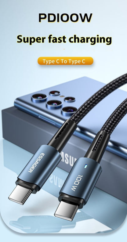 PD100W Fast Charge Data Cable For Mobile Phone Tablet Typec Fast Charging