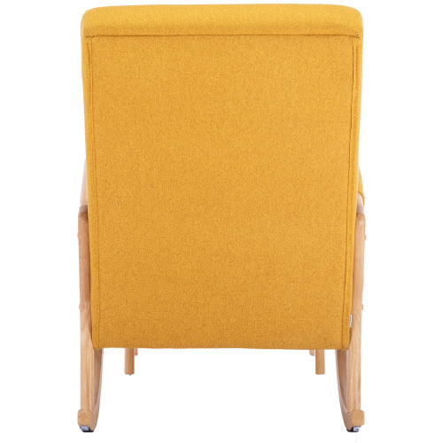 Comfortable Rocking Chair With Footrest In Linen