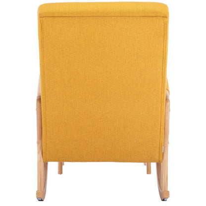 Comfortable Rocking Chair With Footrest In Linen