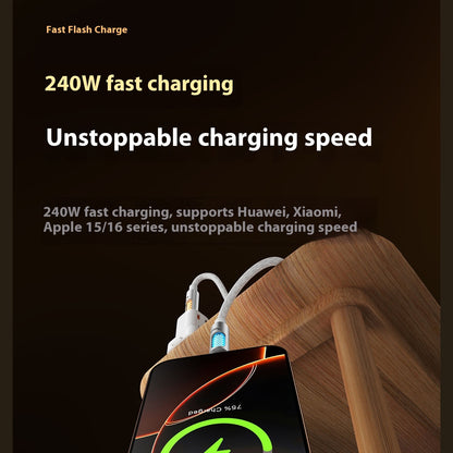 240W Data Cable Aromatherapy Light Column Colorful Silicone Fast Charge Line