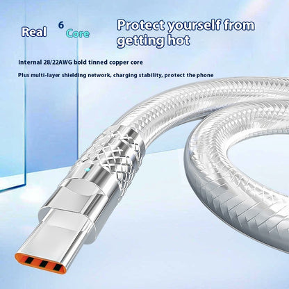 TYPE C Silver Data Cable CCC Certification Super Fast Charge 6A