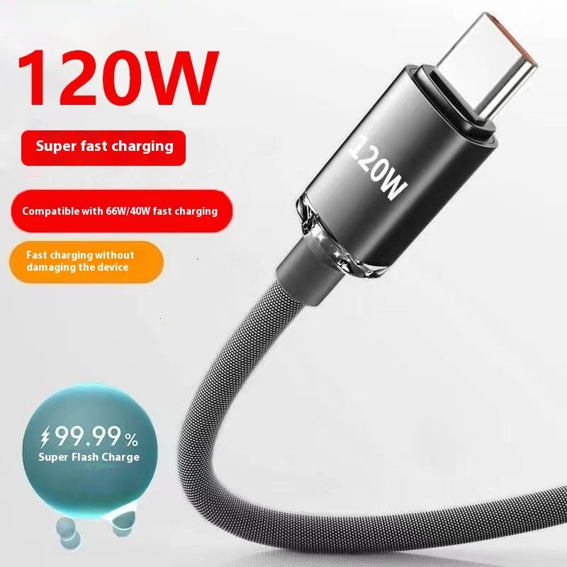 Double Typec Data Cable 120W Super Fast Charge