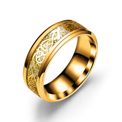 Gold Leaf Silver-strip Dragon Ring New Product