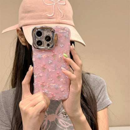Shell Pattern Floral Lens Bracket Protective Case