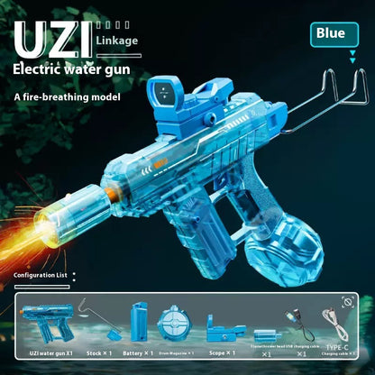 2025 New Ice Mouse Ice Explosion Electric Water Gun Children's High-speed Continuous Hair Linkage Reloading Large Capacity Water Pistols Toy